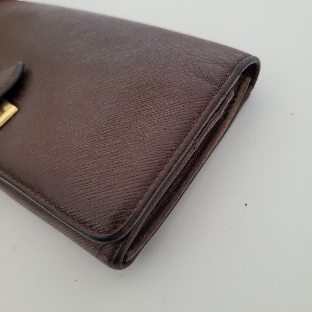 Coach Gramercy Vintage Wallet Brown Bifold Leather Long Made In Italy Large - Picture 15 of 16